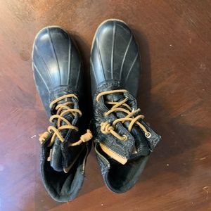 Black Sperry Boots Size 9